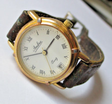 Ancienne Montre femme Ambre modèle PL755 mécanisme à quartz bracelet cuir bijou
