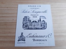 étiquette vin Chateau Pichon