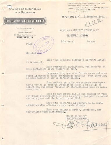 Facture 1932 vins ets - ,