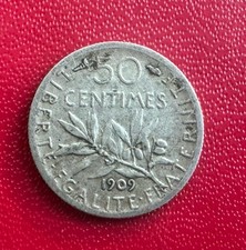 50 Centimes Semeuse Argent 1909 TTB
