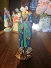 Santon Ancien Devineau Platre T5 socle Paille