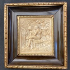 Pierre calcaire pétrifiée, signée Marchino,  d'après  Hersent “ Le tireur d'ép