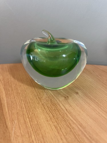 Pomme verre murano verte - verre,
