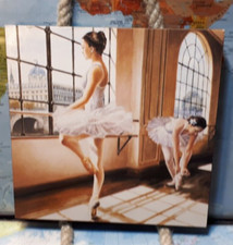 Art Deco Lot De 3 Tableaux Ballerine Danse Classique/ Suspendu Avec Corde/Mural