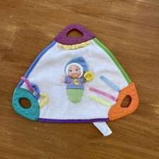 Doudou Plat Eponge Coins Dentition Luxi de Playskool Violet Vert Orange Bleu