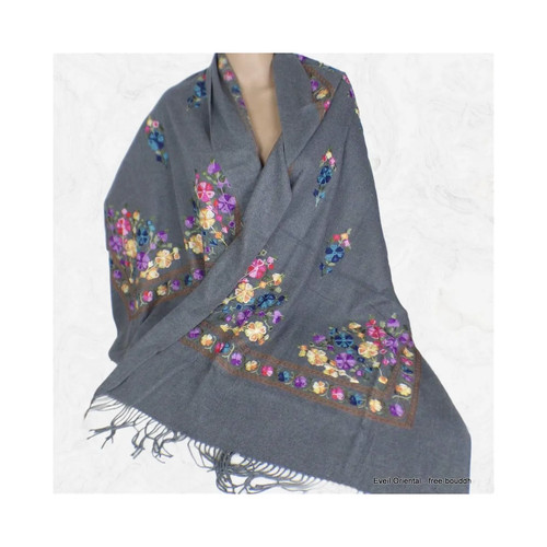 Châle femme gris souris - châle,