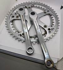 Pédalier, crankset vélo vintage, PEUGEOT, SOLIDA, double plateaux 42-52 FRANCE