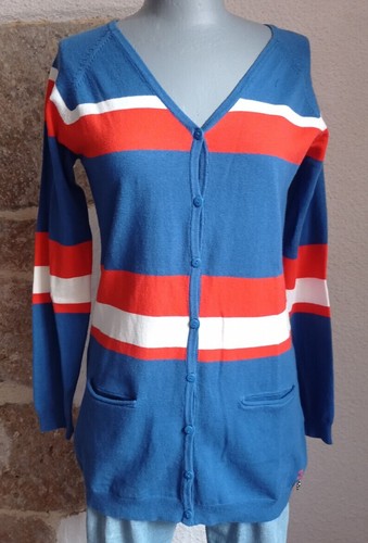 Gilet vintage bleu orange