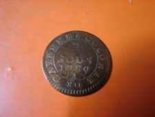 LOUIS XVI. COLONIE DE CAYENNE. 2 SOUS 1789.A.