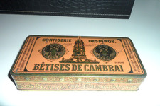 ANCIENNE BOITE PUBLICITAIRE METAL"BETISES DE CAMBRAI"DESPINOY.