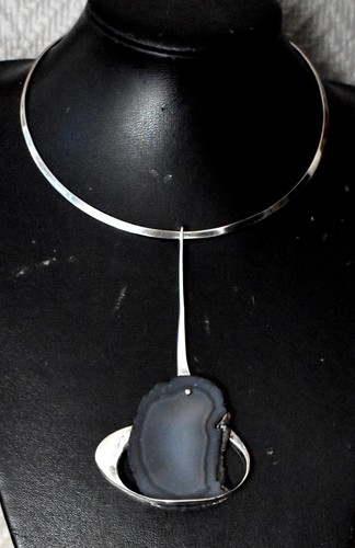 Collier argent massif et - collier, en