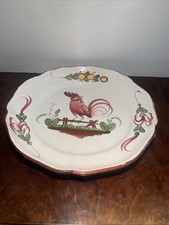 Ancien Plat Faience Coq