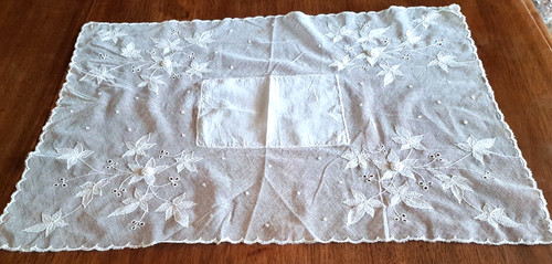 Napperon ancien tulle - napperon-,