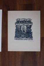 ✒ EX LIBRIS Gretel Lafitte par Ernest Huber