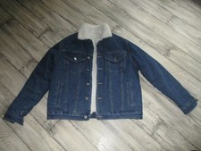 Veste mixte en jean doublée fourrure blanche - Taille unique