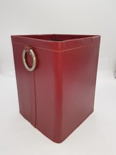 Corbeille papier pliante  bureau en simili cuir bordeau années 70 Vintage