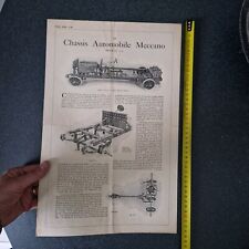 MECCANO  très rare GRANDE NOTICE super modèles CHASSIS AUTOMOBILE 43 cm x 28 cm
