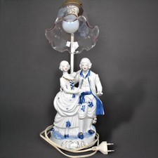 Lampe de chevet ancienne bleu et blanc en porcelaine ? 