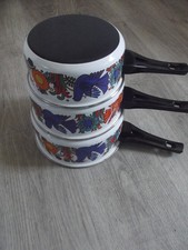 lot de 3 Casseroles émaillée Vintage VILLEROY & BOCH - Modèle ACAPULCO VINTAGE
