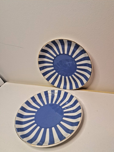 Paire petite assiette bleu - paire,