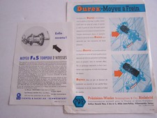 2 PUBLICITES , DUREX TORPEDO, MOYEU A FREIN POUR VELO  , 4 PAGES . BON ETAT .