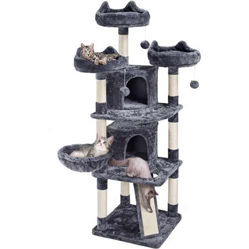 Grand arbre chat avec - arbre,