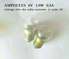 3 ampoules gros Ballon E10 6v f0,3A 1,8W pour  éclairage interne poste radio tsf
