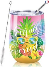 NymphFable 350ML Ananas Tropical Mug Isotherme de Voyage Travel Mug Thermos