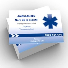 IMPRIMEZ 100 CARTES DE VISITE AMBULANCE 85 x 55 mm : 9,80€ livraison incluse !