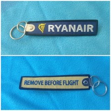 Porte Clé Brodé Avion Flamme Ryanair