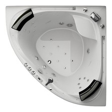 Baignoire d'angle jacuzzi Jet-Line cascade circulaire CHAUFFAGE LED SPA PISCI...