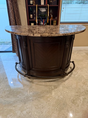 Wooden bar with - marble, top