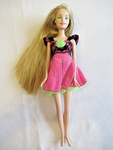 Barbie mini robe rose vert - mini,