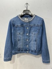 Veste en jean avec perles au