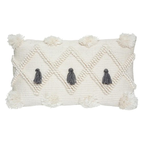 Coussin déco pompons - à,