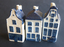 lot x 3  Vintage: maison miniature faïence Delft Dutch House Amsterdam pour KLM