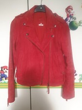 Karl marc john blouson perfecto Baobab rouge S cuir daim KMJ