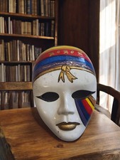 Masque vénitien ancien petit format vintage, décoration rétro, collection