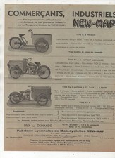 (moto),vieux papiers publicité: triporteurs NEW MAP (Lyon)  (P46401)