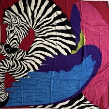 Foulard Chale  Hermes 140 Soie Cachemire Scarf 55 Zebra Pegasus Shawl