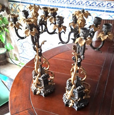 RARE Paire de candélabres