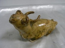 ?? ANCIENNE SCULPTURE ANIMALIÈRE VACHE BUFFLE CÉRAMIQUE ASIATIQUE CHINE CHINA