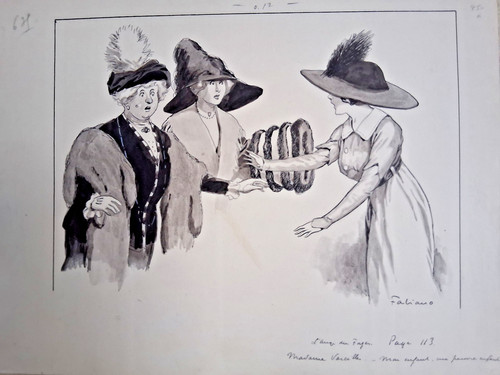 Dessin original signé fabien - original,