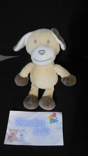 doudou peluche chien beige marron blanc FILANTEX 22cm