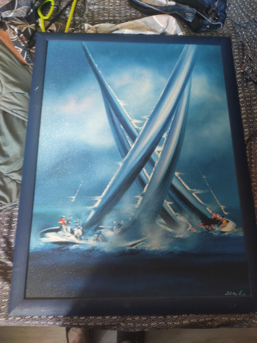 Ancien grand tableau peinture - ancien,