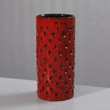 Fratelli Fanciullacci vase rouleau dit "Fraise" rouge & noir design Italie 1950s