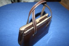 Sac à main vernis cuir marron