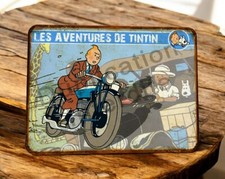 Plaque métal  Tintin Moto