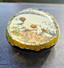 GROSSE BOULE PRESSE PAPIER CHIEN CHASSE SETTER MILLEFIORI MURANO