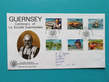 Guernesey Premier jour Enveloppe 1982  Centenaire de la société guernésiaise
